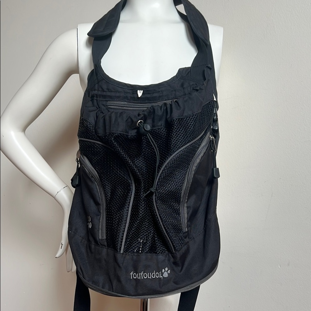 Dog carrier backpack, front pack with Durable Fabric converts to Fanny pack
